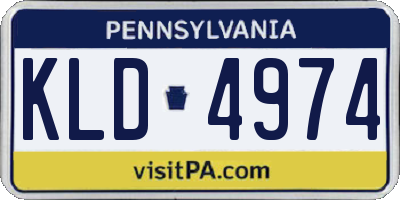 PA license plate KLD4974