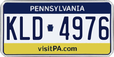 PA license plate KLD4976
