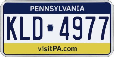 PA license plate KLD4977