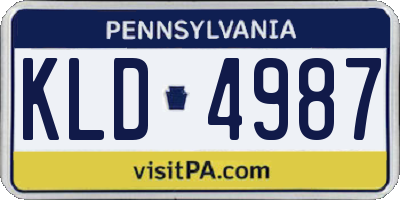 PA license plate KLD4987