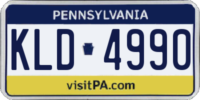 PA license plate KLD4990