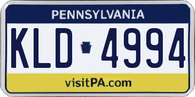 PA license plate KLD4994