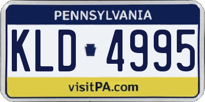 PA license plate KLD4995