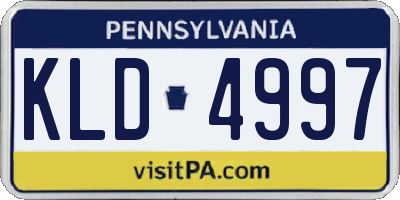 PA license plate KLD4997