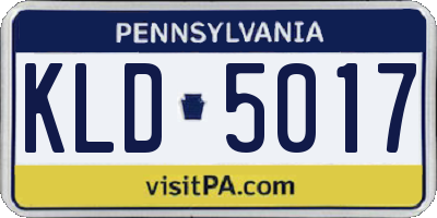 PA license plate KLD5017