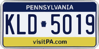 PA license plate KLD5019