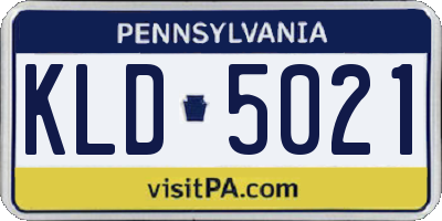 PA license plate KLD5021