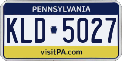 PA license plate KLD5027