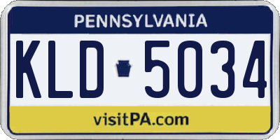 PA license plate KLD5034