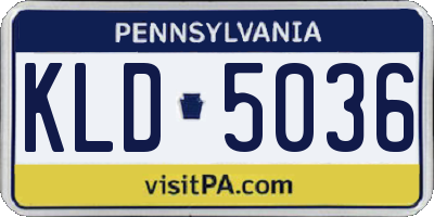 PA license plate KLD5036