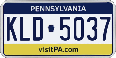 PA license plate KLD5037