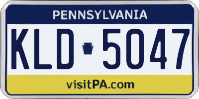 PA license plate KLD5047