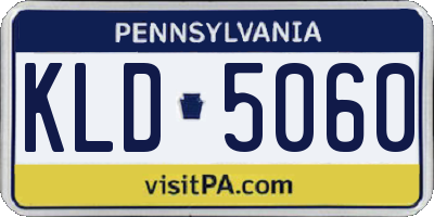 PA license plate KLD5060