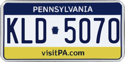 PA license plate KLD5070