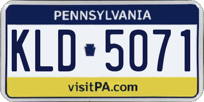 PA license plate KLD5071