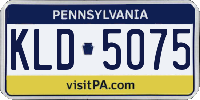 PA license plate KLD5075