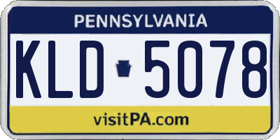 PA license plate KLD5078