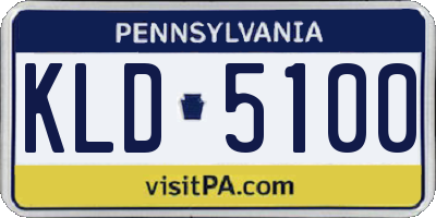 PA license plate KLD5100