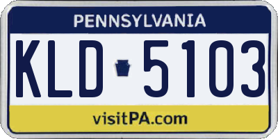 PA license plate KLD5103