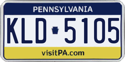 PA license plate KLD5105