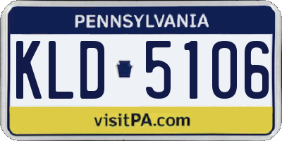 PA license plate KLD5106