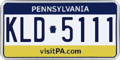 PA license plate KLD5111