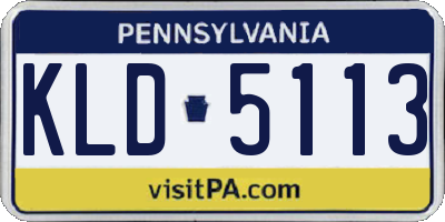 PA license plate KLD5113