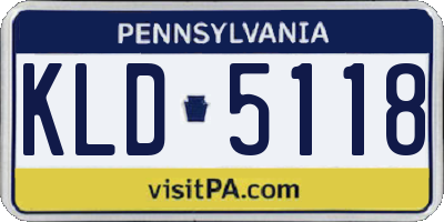 PA license plate KLD5118