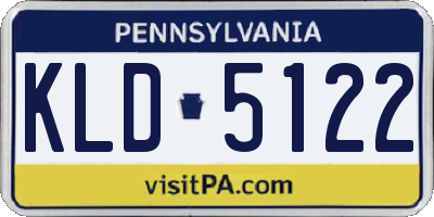 PA license plate KLD5122