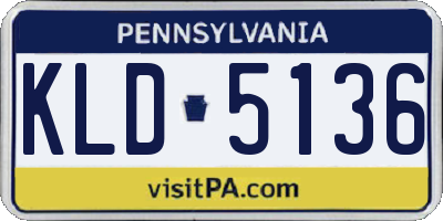 PA license plate KLD5136
