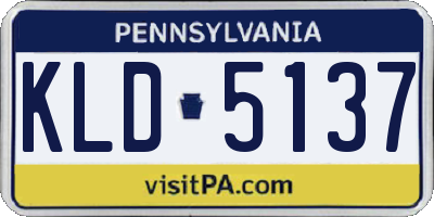PA license plate KLD5137
