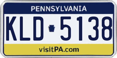 PA license plate KLD5138