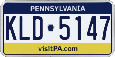 PA license plate KLD5147