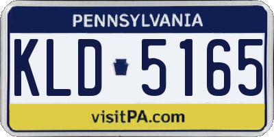 PA license plate KLD5165