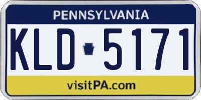 PA license plate KLD5171