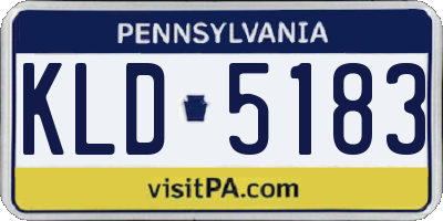 PA license plate KLD5183