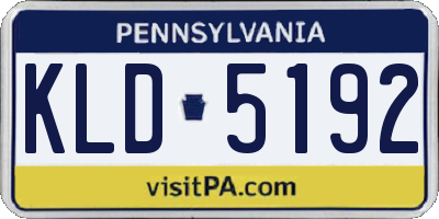 PA license plate KLD5192