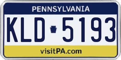 PA license plate KLD5193