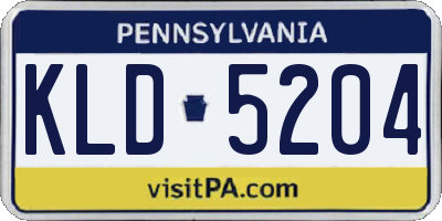 PA license plate KLD5204