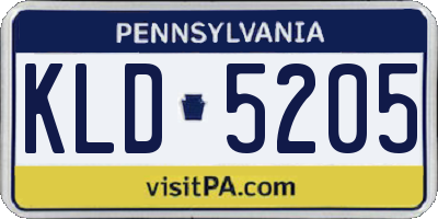 PA license plate KLD5205