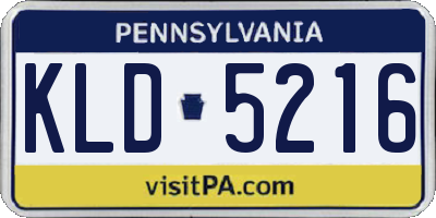 PA license plate KLD5216