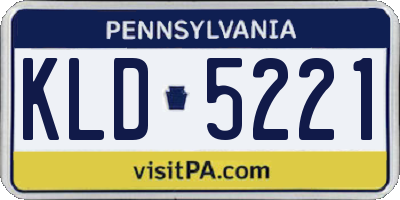 PA license plate KLD5221