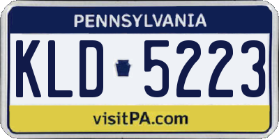 PA license plate KLD5223