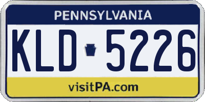 PA license plate KLD5226