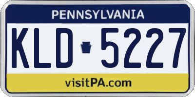 PA license plate KLD5227