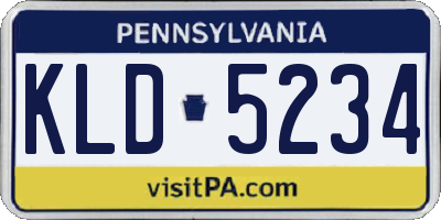 PA license plate KLD5234