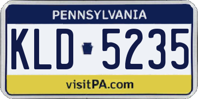 PA license plate KLD5235