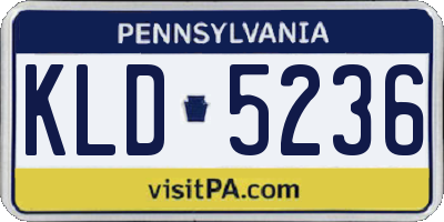 PA license plate KLD5236