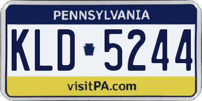 PA license plate KLD5244