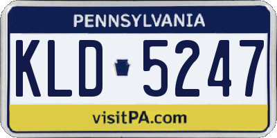 PA license plate KLD5247